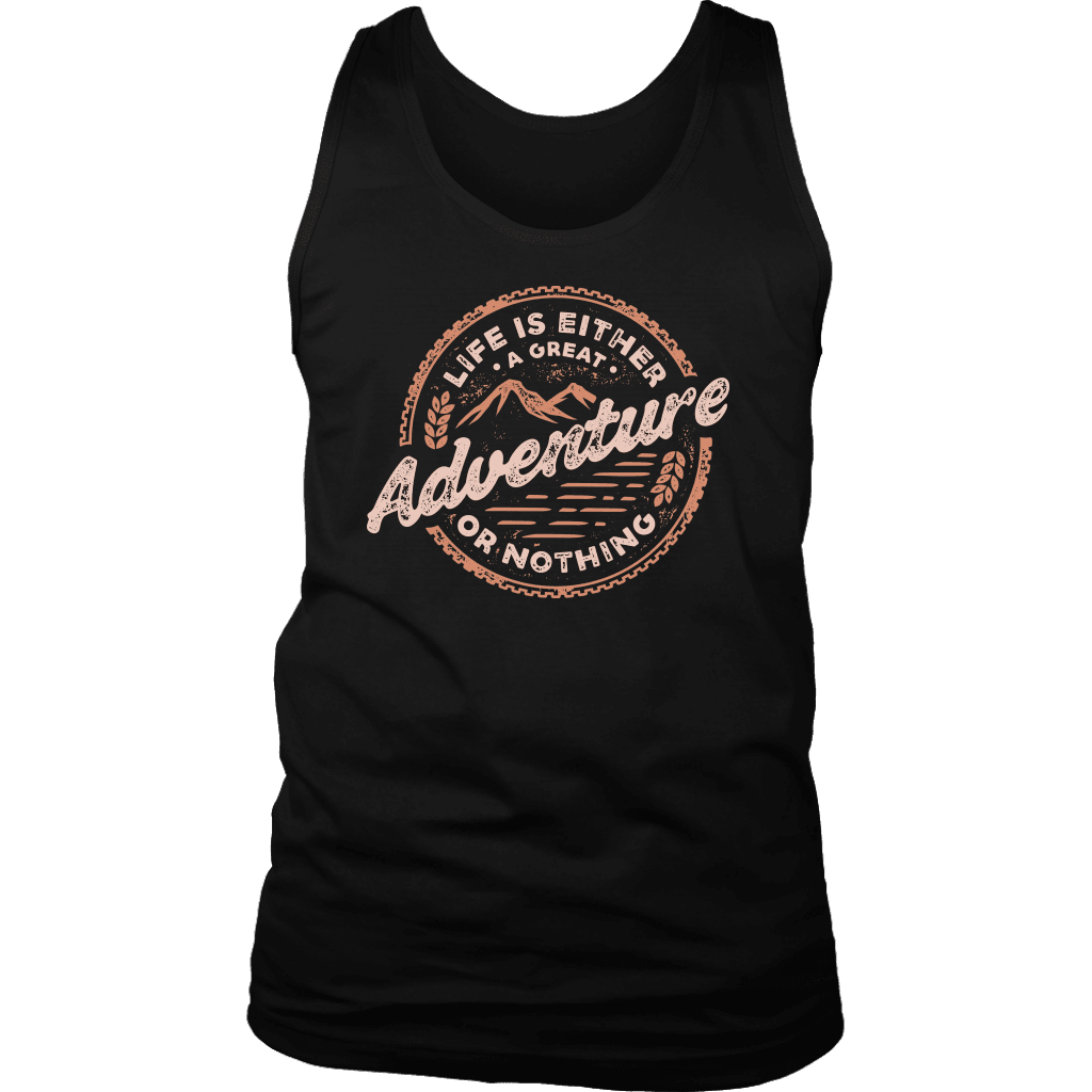 Life Is A Great Adventure T-shirt District Mens Tank Black S