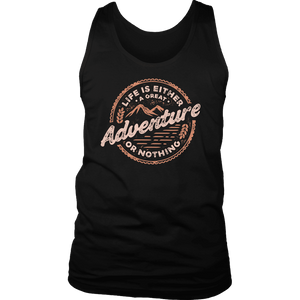 Life Is A Great Adventure T-shirt District Mens Tank Black S