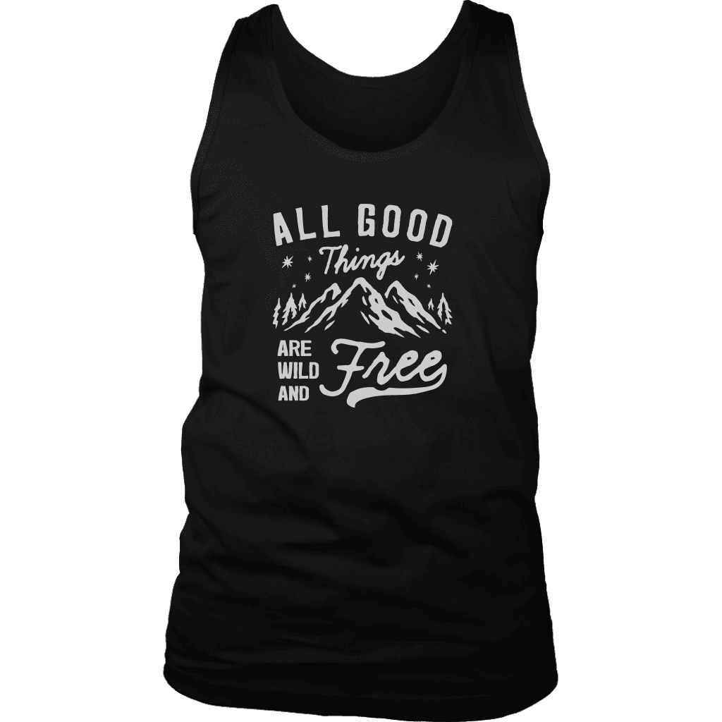 Wild and Free T-shirt District Mens Tank Black S