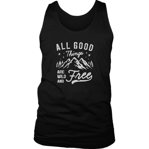 Image of Wild and Free T-shirt District Mens Tank Black S