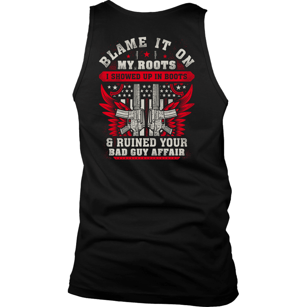 Blame It On My Roots T-shirt District Mens Tank Black S
