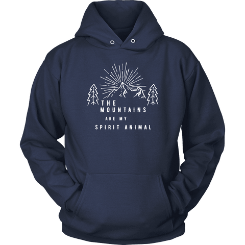Image of Mountains Spirit T Shirt 1 T-shirt Unisex Hoodie Navy S