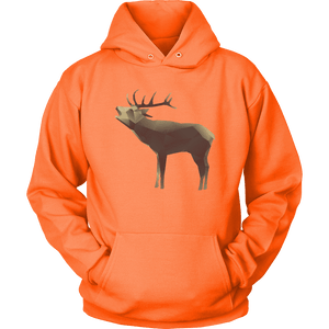 Large Polygonaly Deer T-shirt Unisex Hoodie Neon Orange S