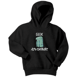 Seek Adventure with Backpack (Youth) T-shirt Youth Hoodie Black XS