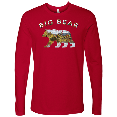 Image of Big Bear V.1 Men's Shirts T-shirt Next Level Mens Long Sleeve Red S