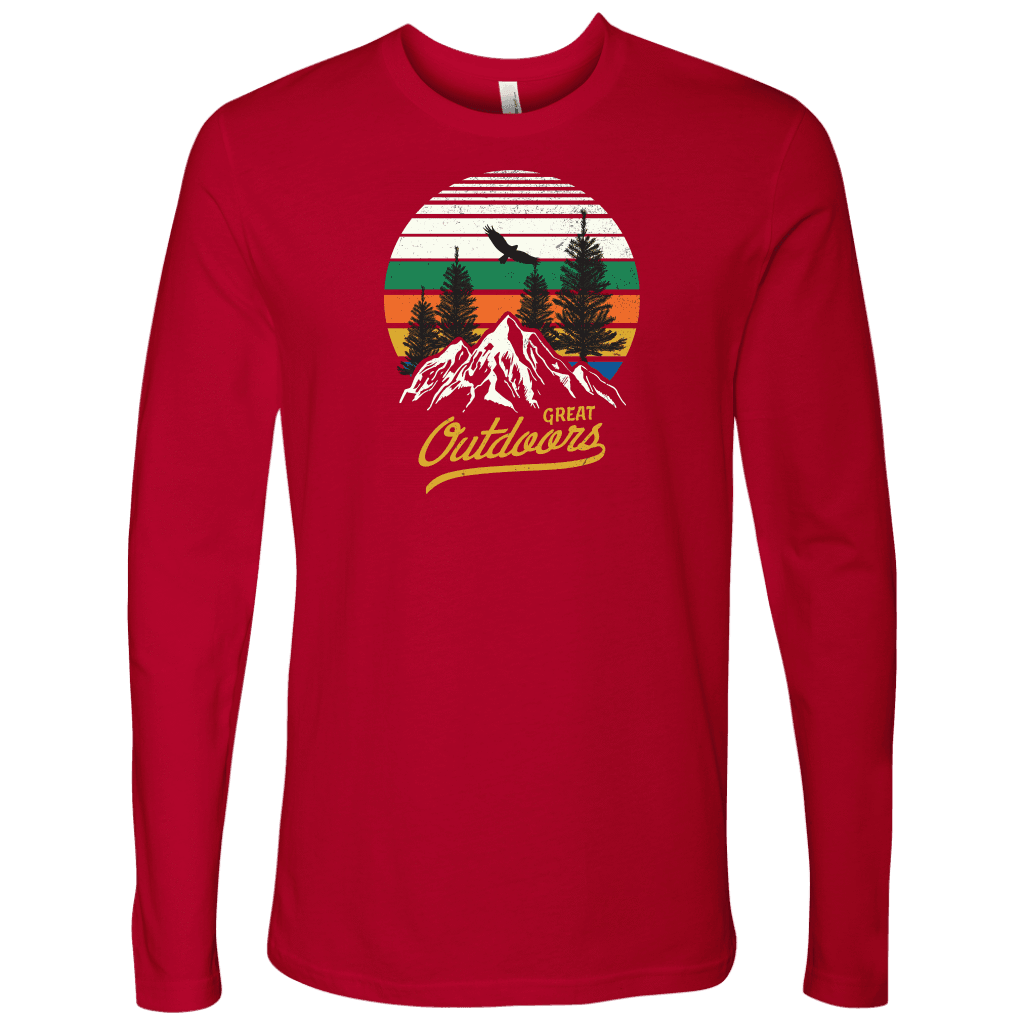 Great Outdoors Shirts | Mens T-shirt Next Level Mens Long Sleeve Red S