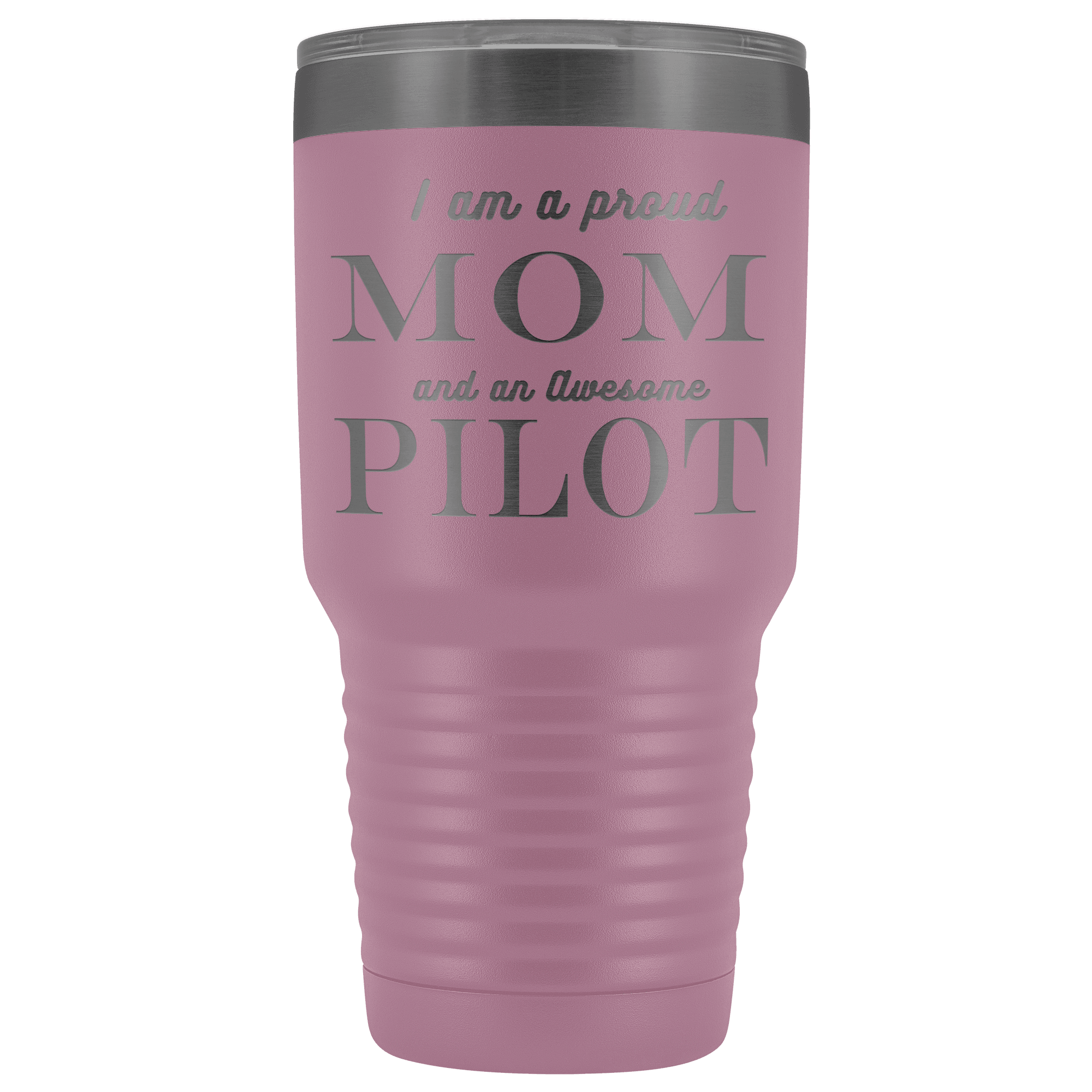Proud Mom, Awesome Pilot Tumblers Light Purple 