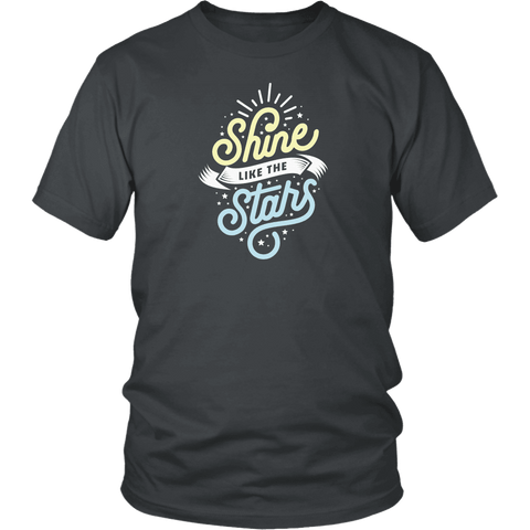 Image of Shine Like The Stars T-shirt District Unisex Shirt Charcoal S
