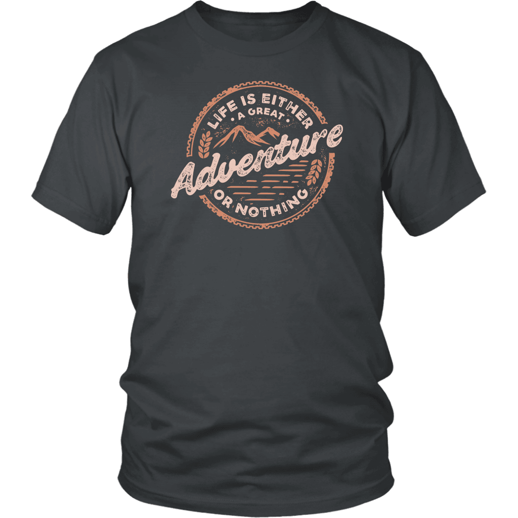 Life Is A Great Adventure T-shirt District Unisex Shirt Charcoal S