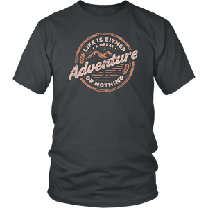 Life Is A Great Adventure T-shirt District Unisex Shirt Charcoal S