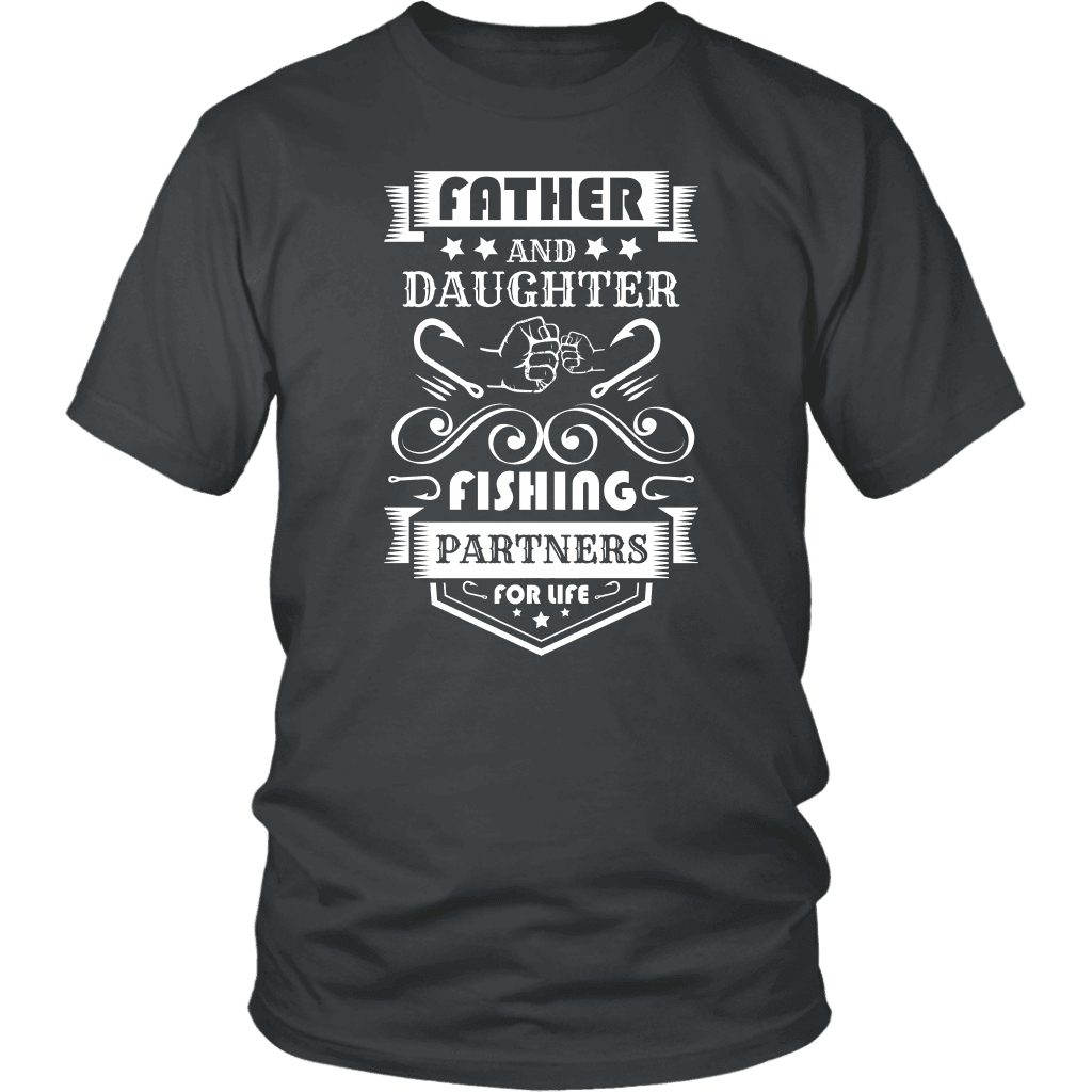 Father and Daughter Fishing Partners T-shirt District Unisex Shirt Charcoal S