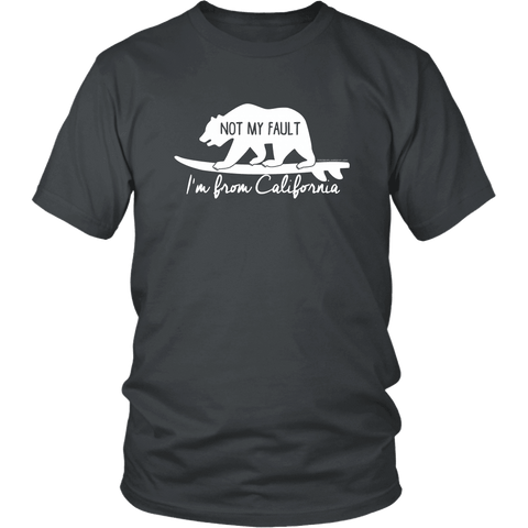 Image of From California T-shirt District Unisex Shirt Charcoal S