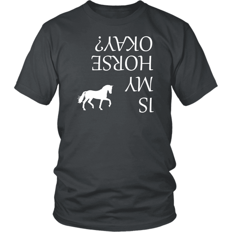 Image of Is My Horse Okay? | Fun Shirts T-shirt District Unisex Shirt Charcoal S