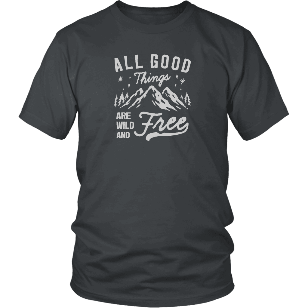 Wild and Free T-shirt District Unisex Shirt Charcoal S