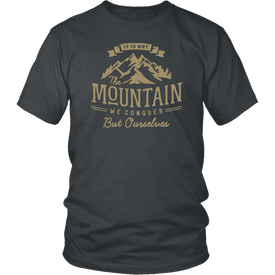 We Conquer Ourselves T-shirt District Unisex Shirt Charcoal S