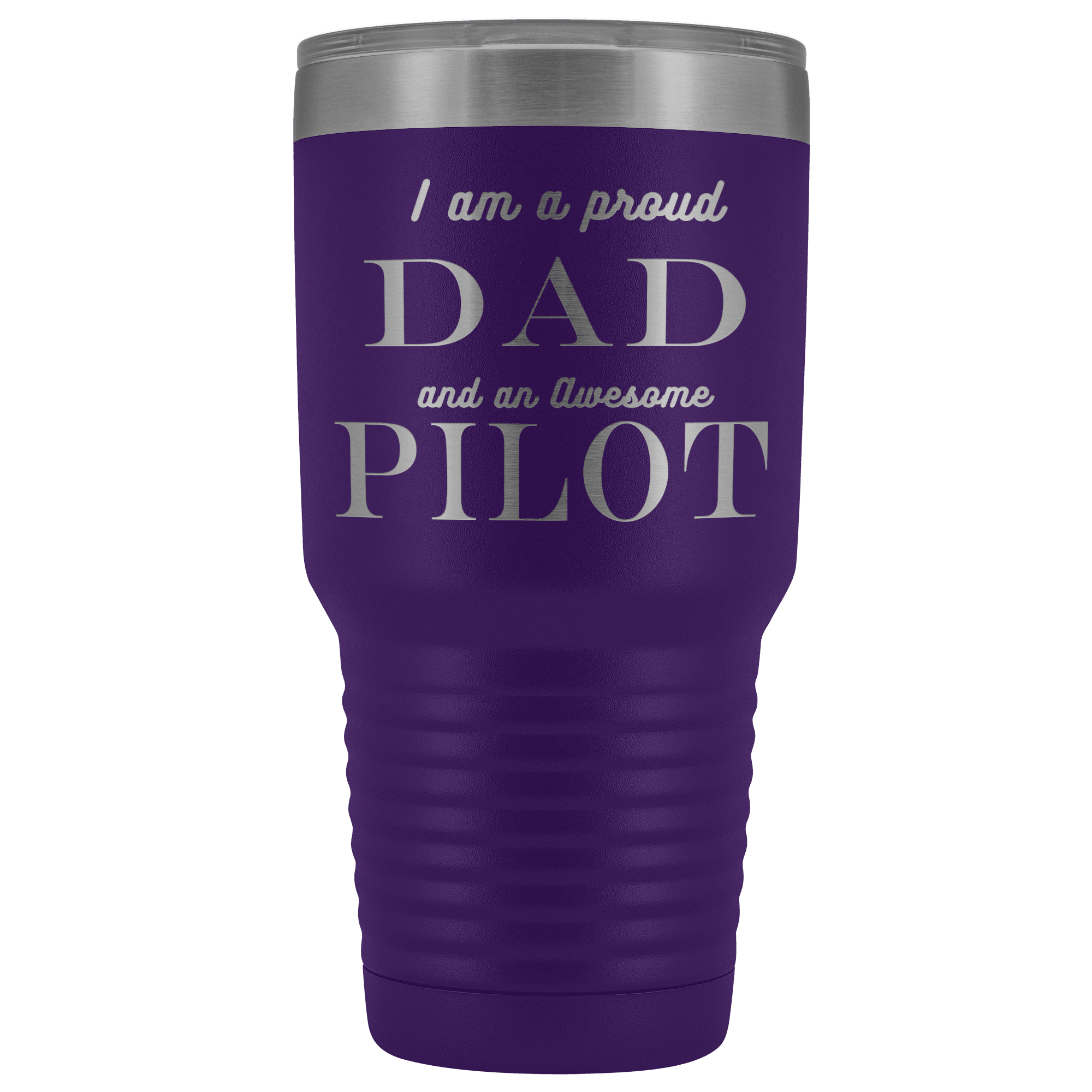 Proud Dad, Awesome Pilot Tumblers Purple 