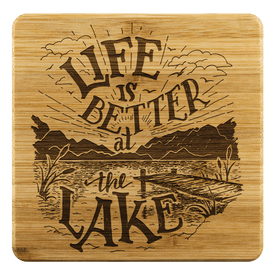 Life is Better at the Lake Coasters Coasters Bamboo Coaster - 4pc 