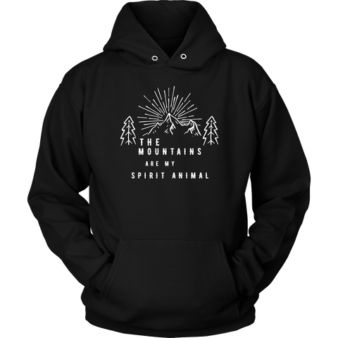 Image of Mountains Spirit T Shirt 1 T-shirt Unisex Hoodie Black S