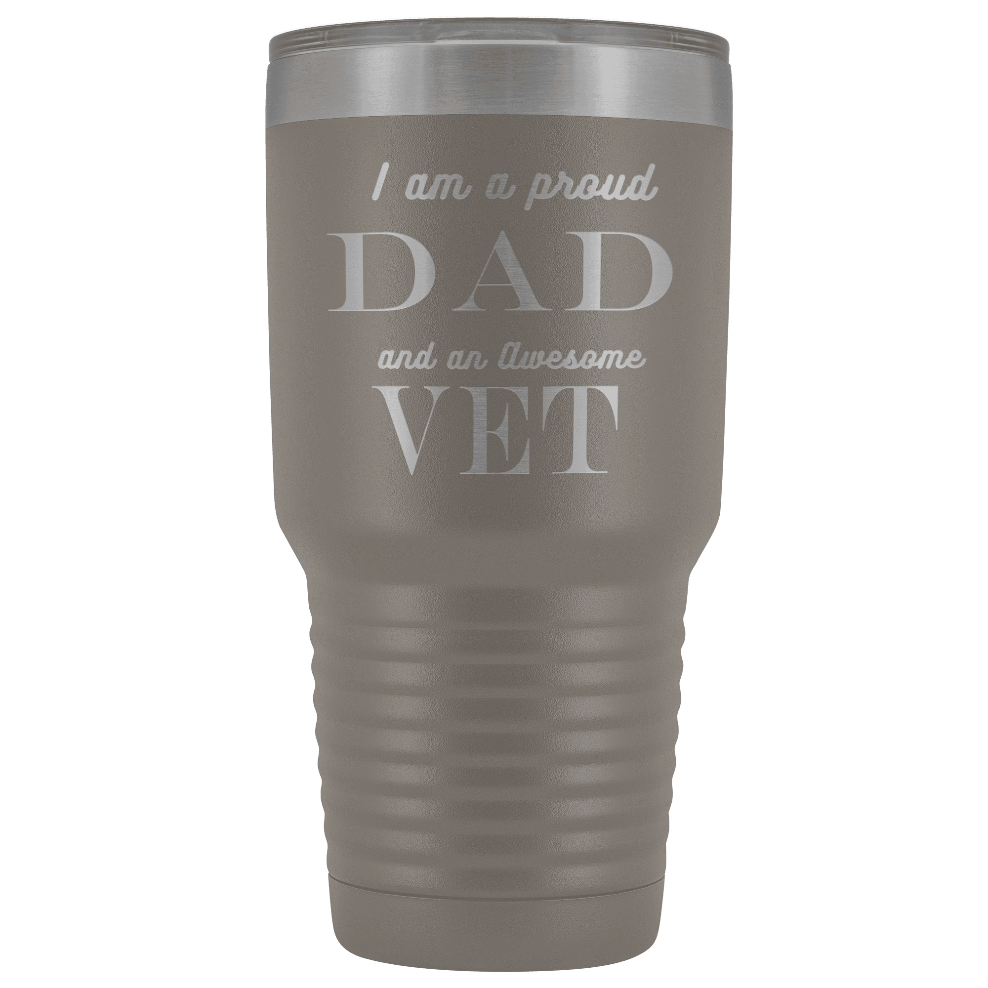 Proud Dad, Awesome Vet Tumblers Pewter 