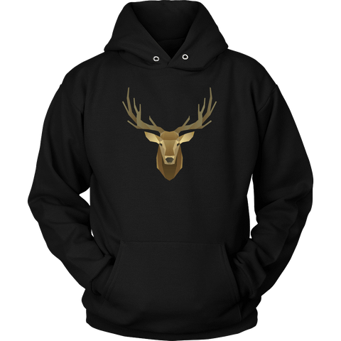 Image of Deer Portrait, Real T-shirt Unisex Hoodie Black S