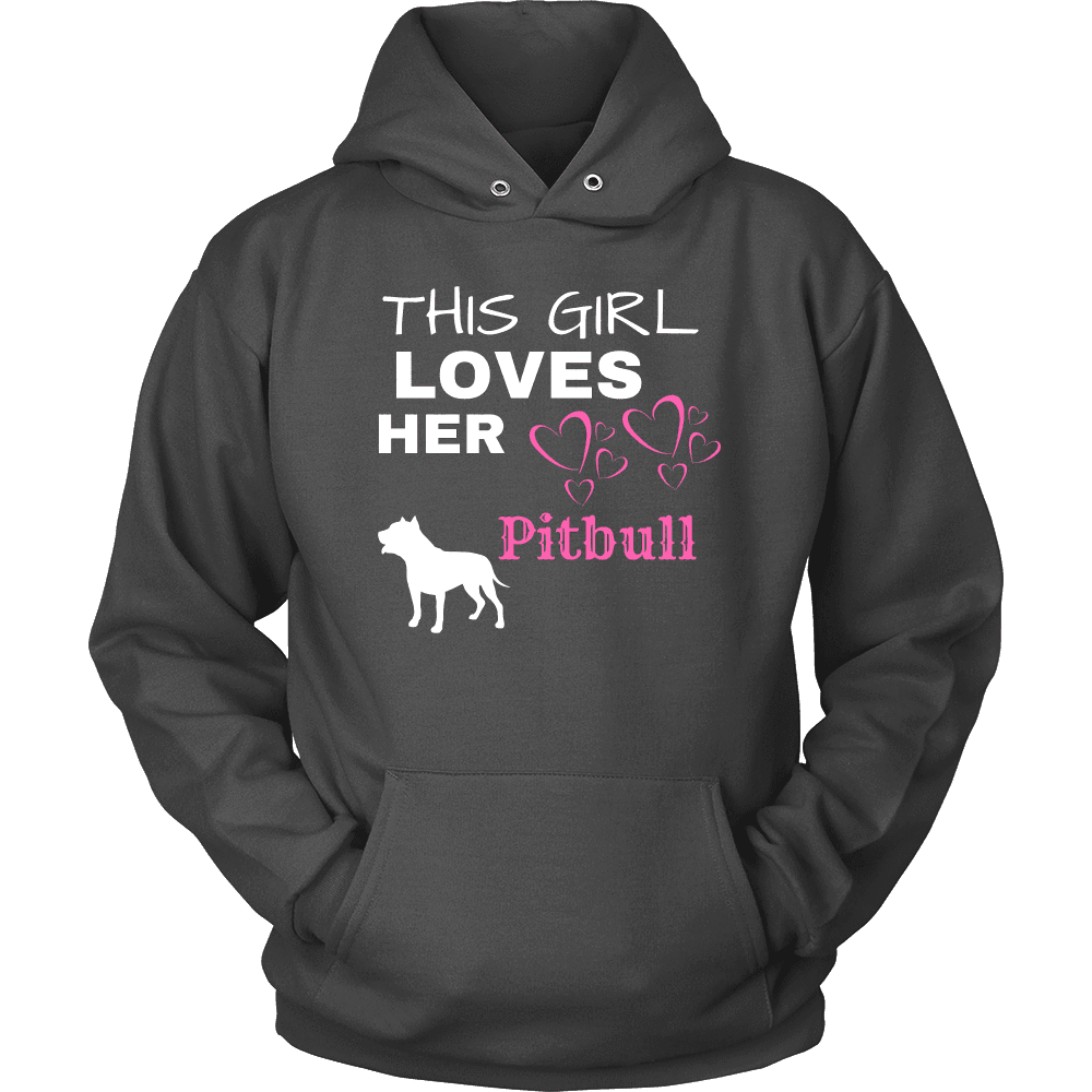 This Girl Loves Her Pitbull T-shirt Unisex Hoodie Charcoal S