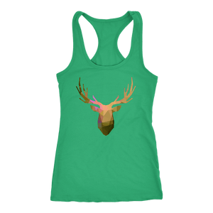 Deer Polygonal 2 T-shirt Next Level Racerback Tank Kelly XS