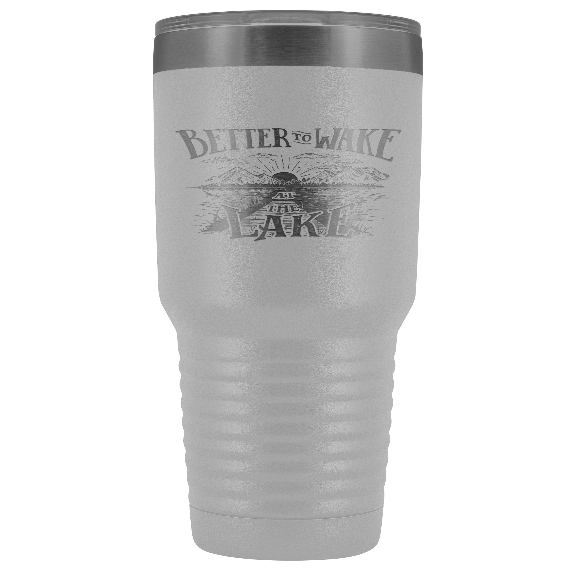 Better to Wake at the Lake | 30oz Tumbler Tumblers White 