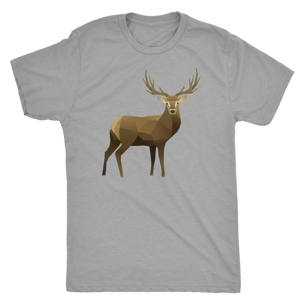 Real Polygonal Deer T-shirt Next Level Mens Triblend Premium Heather S