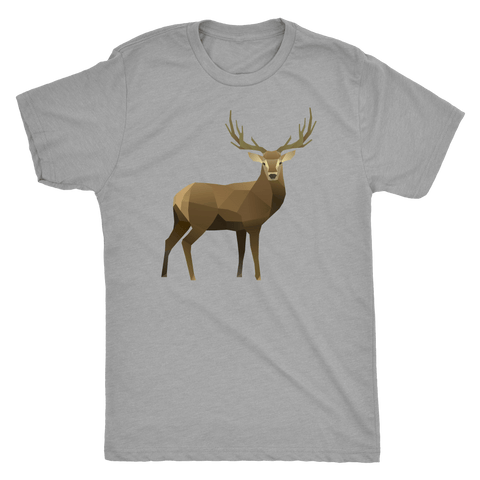 Image of Real Polygonal Deer T-shirt Next Level Mens Triblend Premium Heather S
