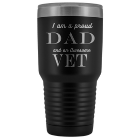 Proud Dad, Awesome Vet Tumblers Black 