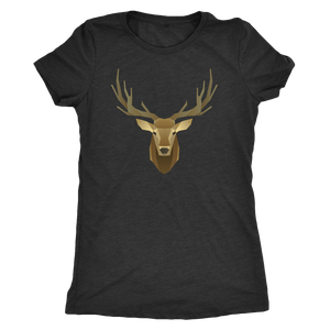 Deer Portrait, Real T-shirt Next Level Womens Triblend Vintage Black S