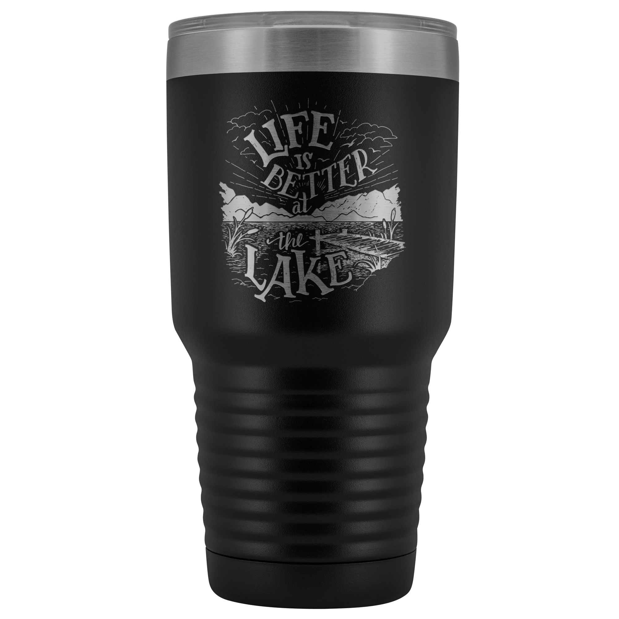 Life is Better at the Lake | 30 oz. tumbler Tumblers Black 