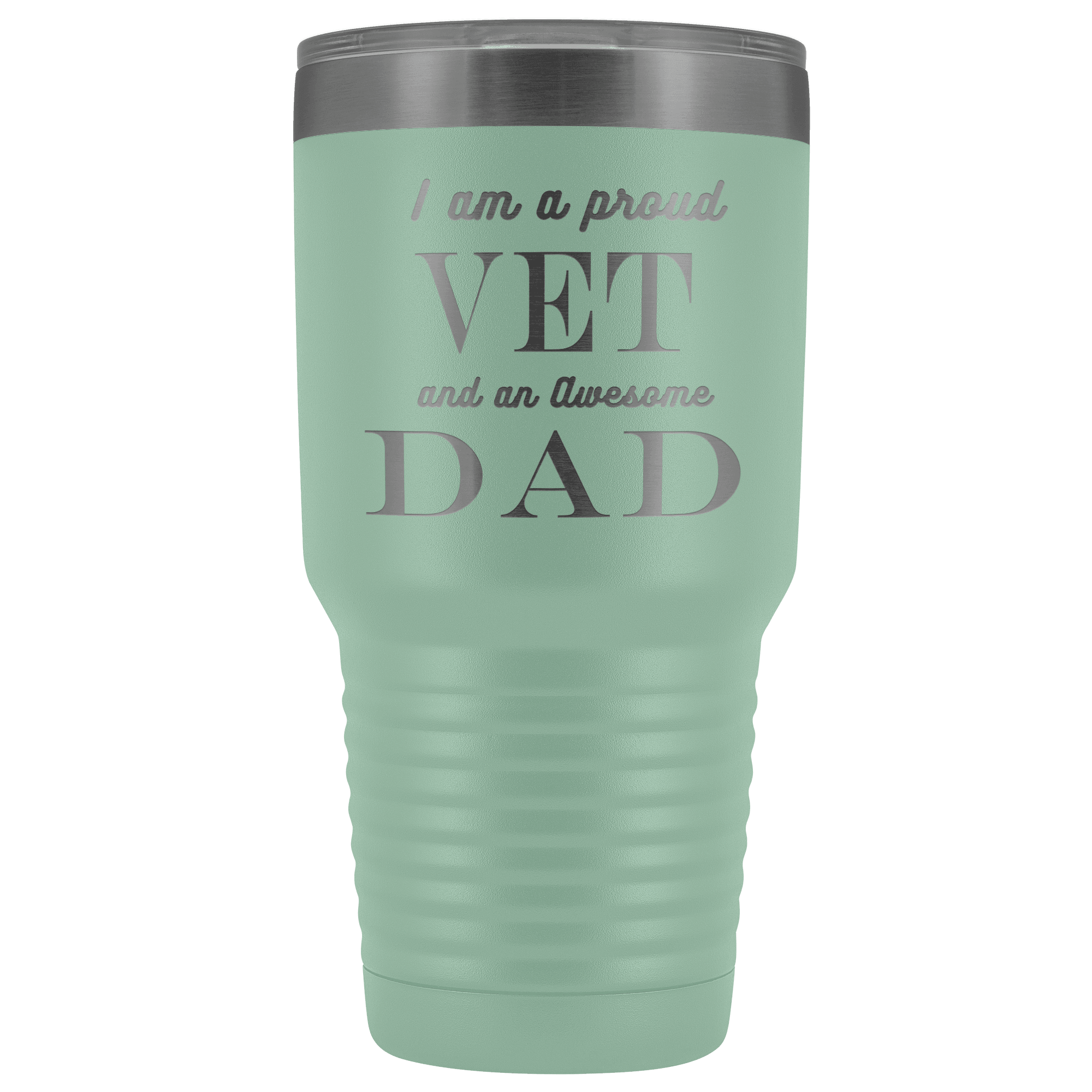 Proud Vet, Awesome Dad Tumblers Teal 
