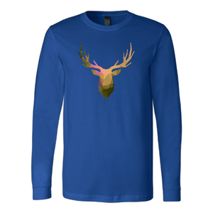 Deer Polygonal 2 T-shirt Canvas Long Sleeve Shirt Royal S