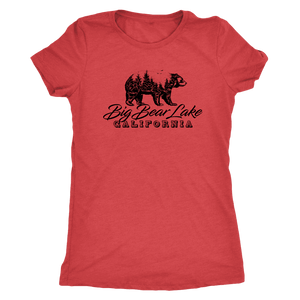 Big Bear Lake California V.2, Womens, Black T-shirt Next Level Womens Triblend Vintage Red S