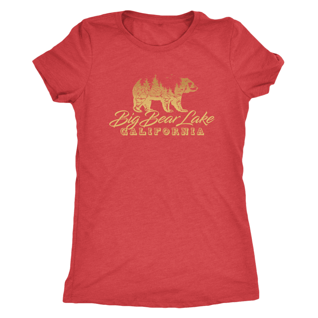 Big Bear Lake California V.2, Womens, Gold T-shirt Next Level Womens Triblend Vintage Red S