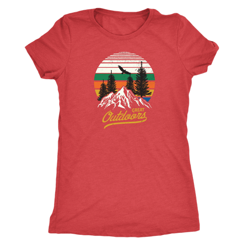 Image of Great Outdoors Shirts | Womens T-shirt Next Level Womens Triblend Vintage Red S
