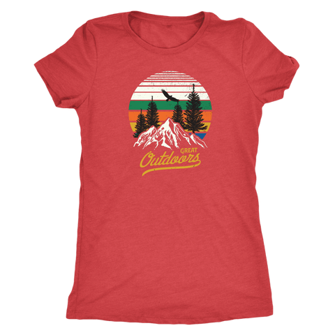 Image of Great Outdoors Shirts | Womens T-shirt Next Level Womens Triblend Vintage Red S