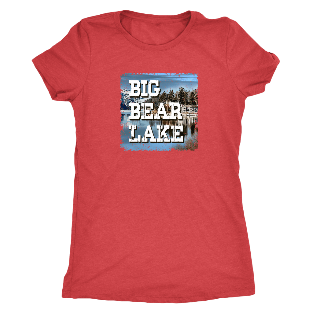 Big Bear Lake V.1, Women's Shirt T-shirt Next Level Womens Triblend Vintage Red S