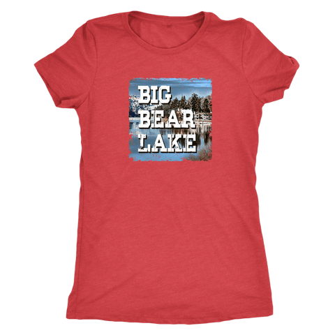 Image of Big Bear Lake V.1, Women's Shirt T-shirt Next Level Womens Triblend Vintage Red S