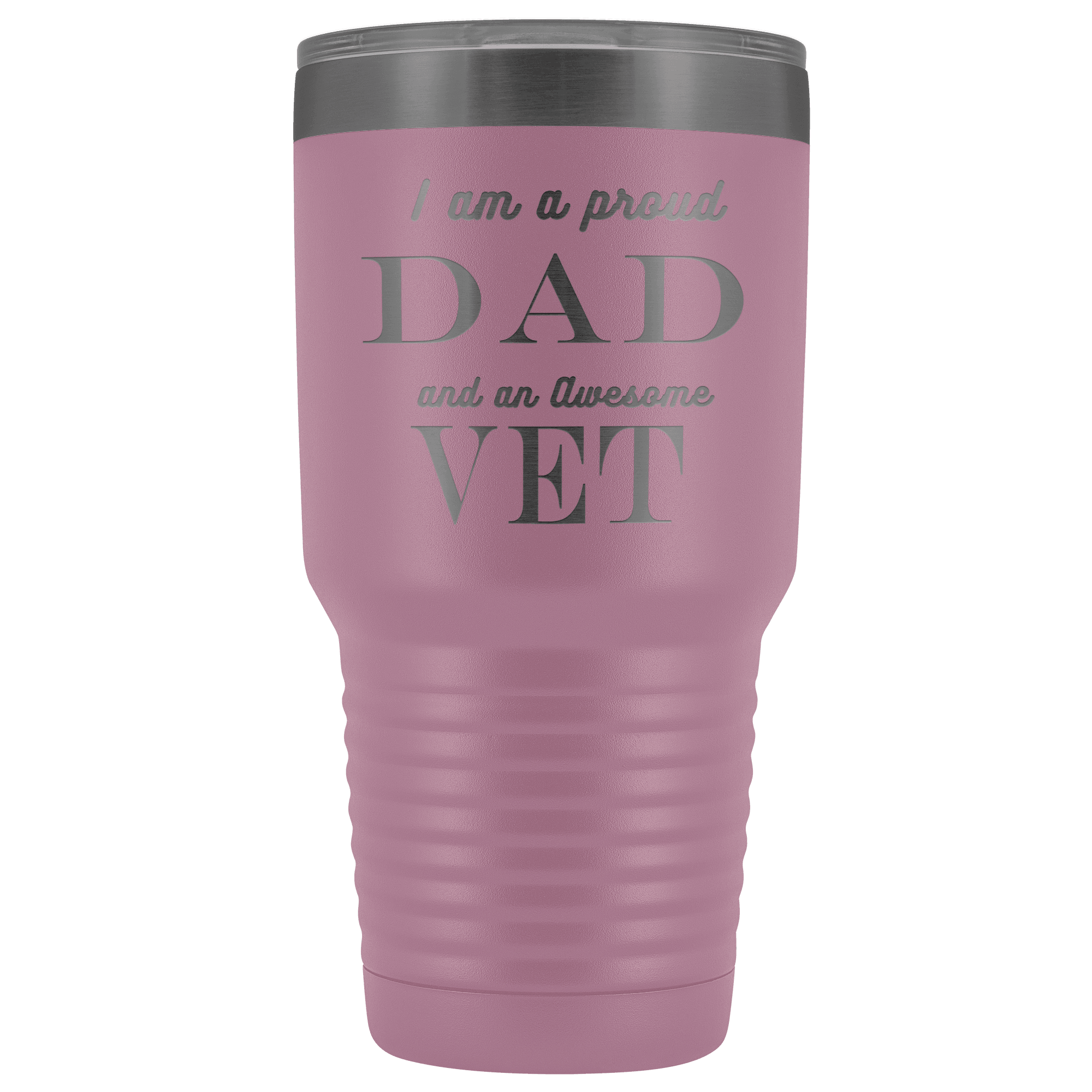 Proud Dad, Awesome Vet Tumblers Light Purple 