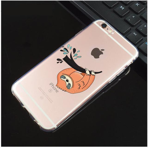 Image of Sloth Soft TPU Silicone Case Hangin' 2 For iphone 7 