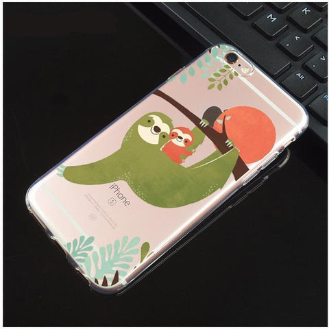 Image of Sloth Soft TPU Silicone Case Hangin' with the kids 2 For iphone 7 