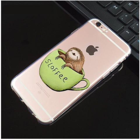 Image of Sloth Soft TPU Silicone Case Sloffee For iphone 7 