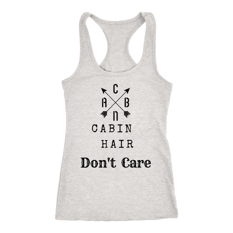 Image of CABN, Cabin Hair, Don't Care T-shirt Next Level Racerback Tank Heather Grey XS