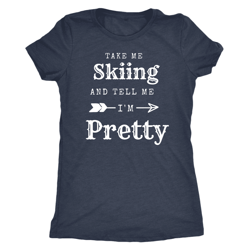 Take Me Skiing T-shirt Next Level Womens Triblend Vintage Navy S