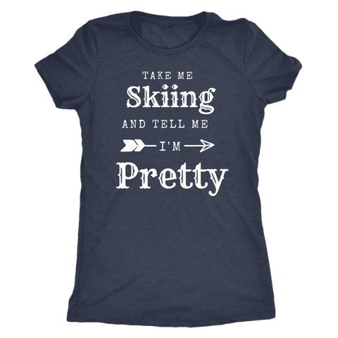 Image of Take Me Skiing T-shirt Next Level Womens Triblend Vintage Navy S