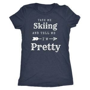 Take Me Skiing T-shirt Next Level Womens Triblend Vintage Navy S