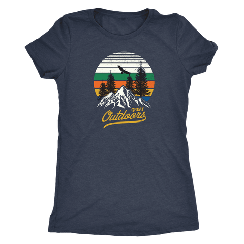 Image of Great Outdoors Shirts | Womens T-shirt Next Level Womens Triblend Vintage Navy S