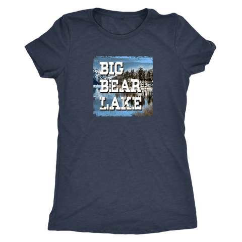 Image of Big Bear Lake V.1, Women's Shirt T-shirt Next Level Womens Triblend Vintage Navy S